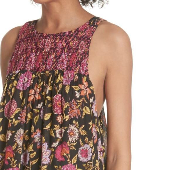 Free People Oh Baby Black And Pink Floral Mini Dress Size XS - Picture 2 of 9